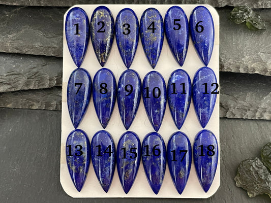 Lapis Lazuli pear 10x25mm cabochon - Calibrated Cabochons