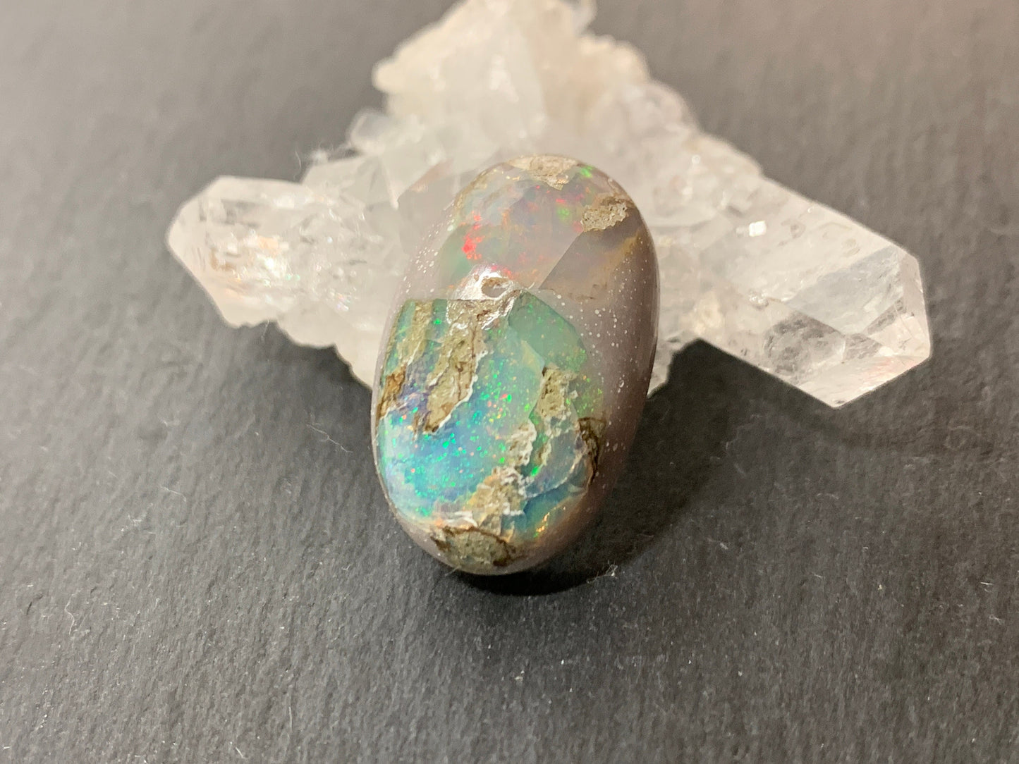 Ethiopian Opal Cabochon – Stabilized Welo Opal with Bright Play of Color - 17x23x8mm