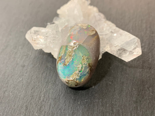 Ethiopian Opal Cabochon – Stabilized Welo Opal with Bright Play of Color - 17x23x8mm