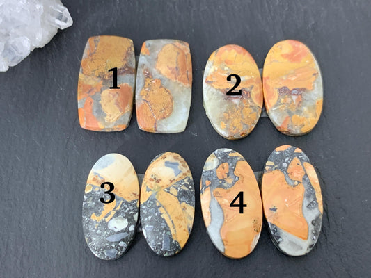 Maligano Jasper cabochon pair