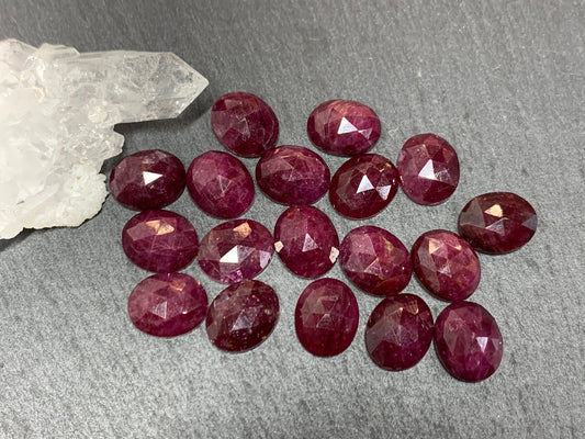 Faceted Ruby oval 9x11mm & 10x14mm cabochon
