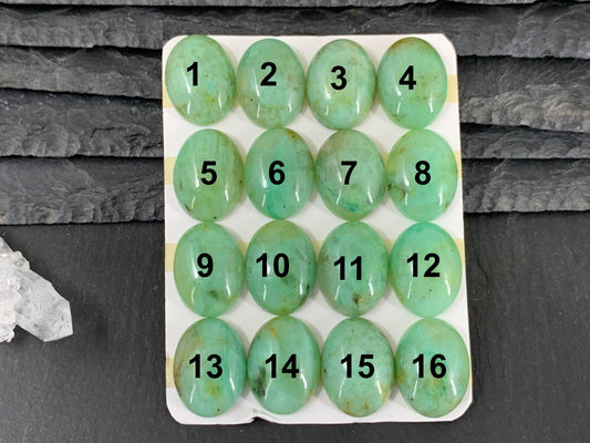 Chrysocolla Quartz oval 15x20mm cabochon - Calibrated cabochons