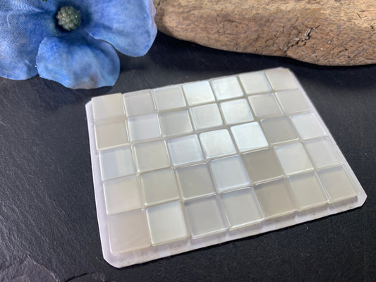 Flat White Moonstone square 10mm cabochon -  Calibrated cabochons