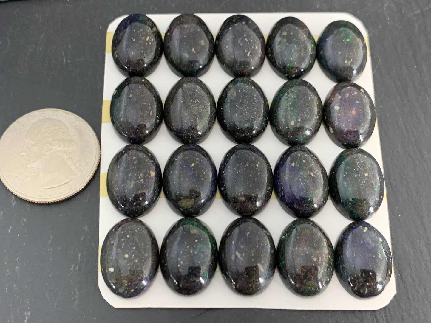Andamooka Black Opal 13x18mm Cabochon: Oval Matrix Opal