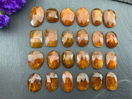 Orange Kyanite Faceted Oval & Rectangle Cabochon - Natural Gemstone Jewelry