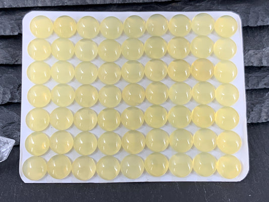 Yellow Opal round 8mm cabochon - Calibrated cabochons