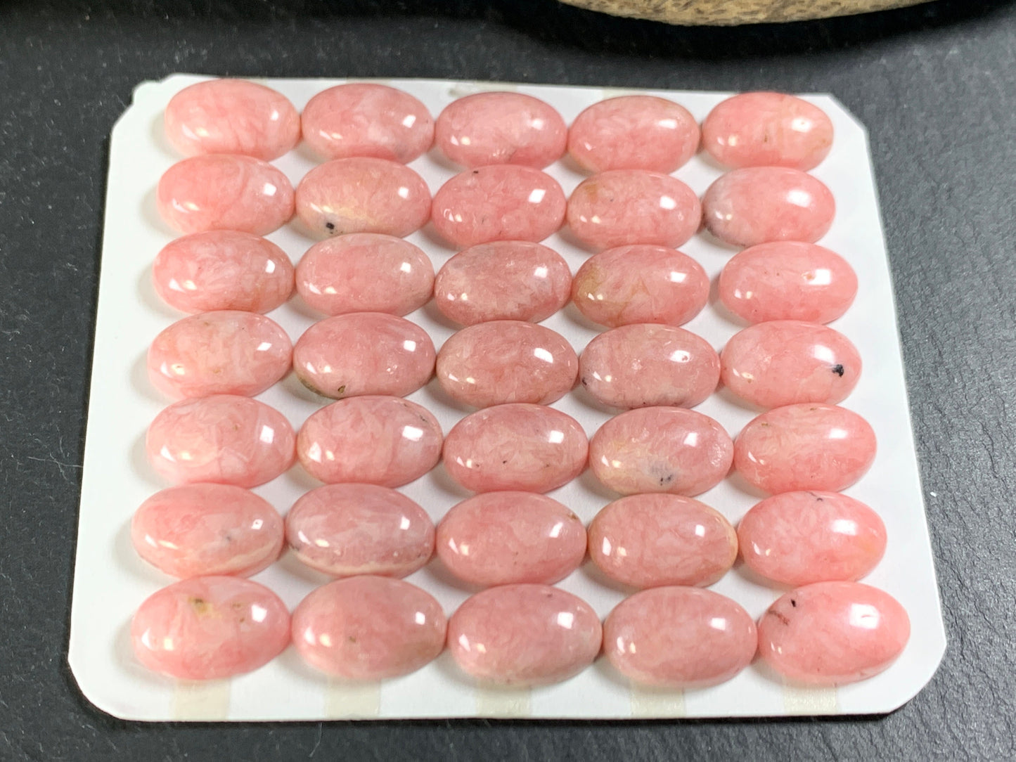 Rhodochrosite oval 8x12mm cabochons - Calibrated cabochons