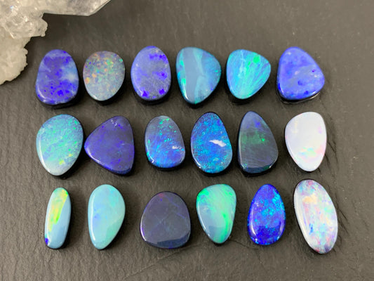 Australian Opal doublet 10-13mm long cabochon