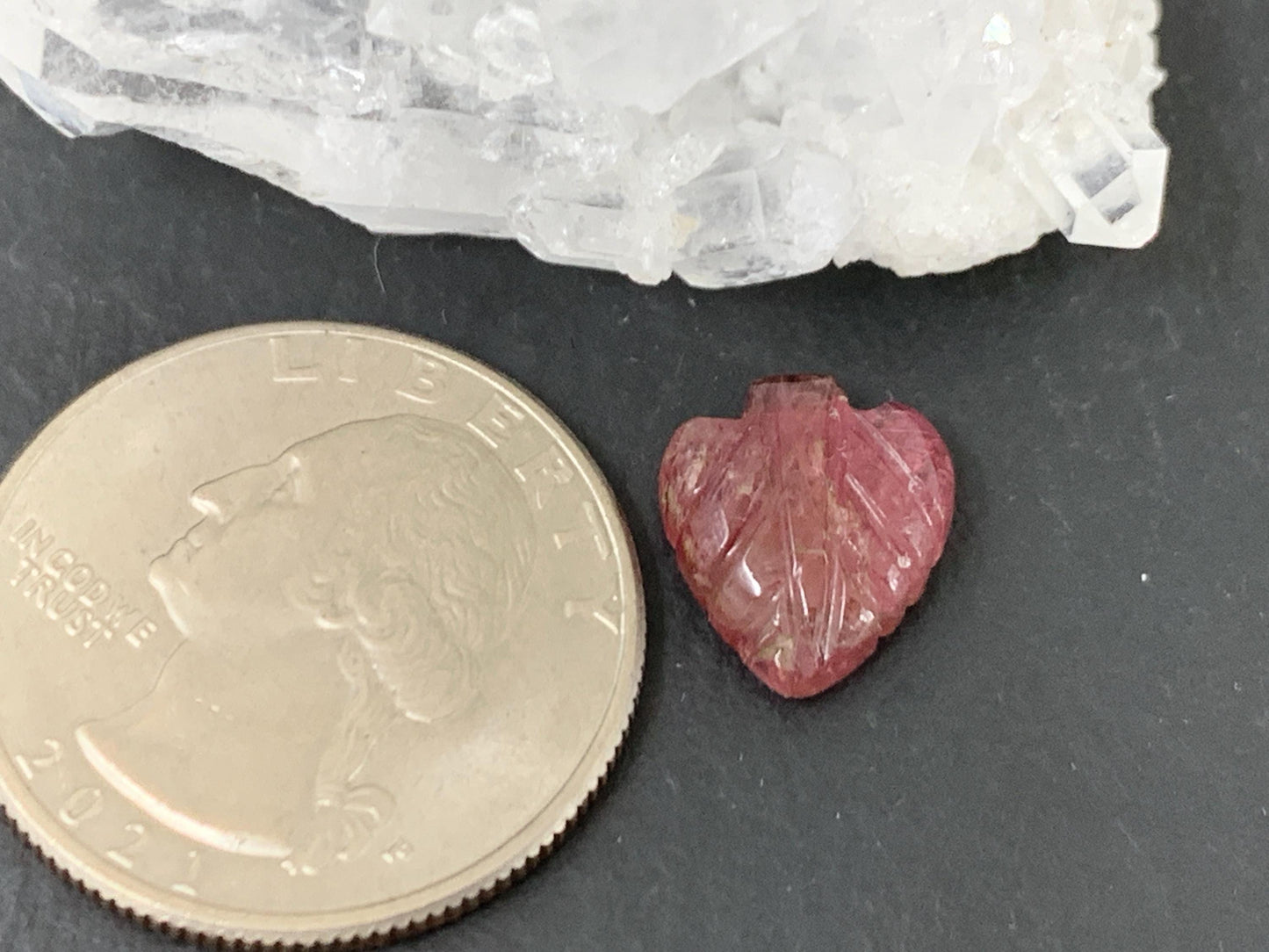 Carved Tourmaline 10x12x4mm cabochon