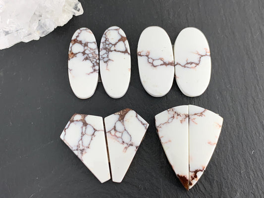 Wild Horse Jasper 24-28mm long cabochon pair