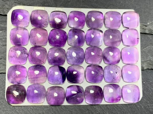 Amethyst square cushion 10x10mm cabochon - Calibrated cabochons