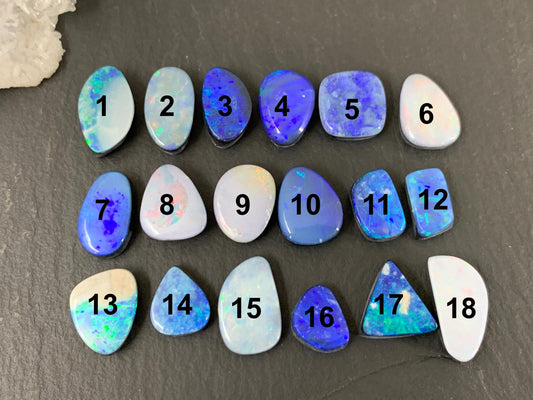 Australian Opal Doublet 9-14mm long cabochon