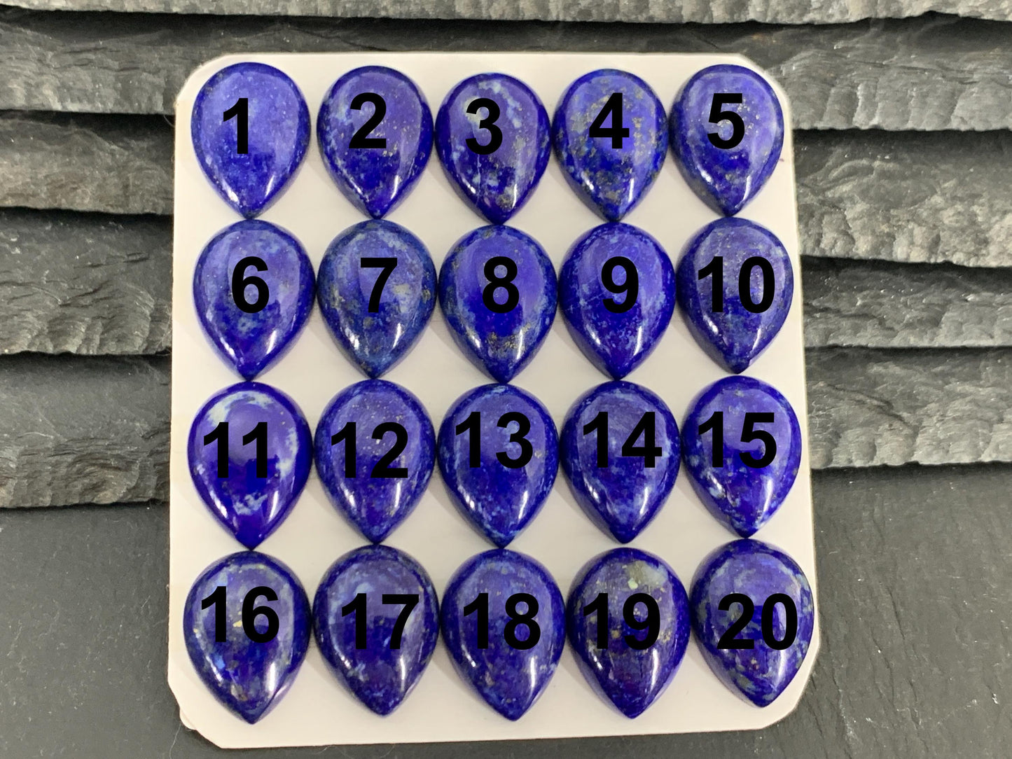 Lapis Lazuli pear 12x16mm cabochon - Calibrated cabochons