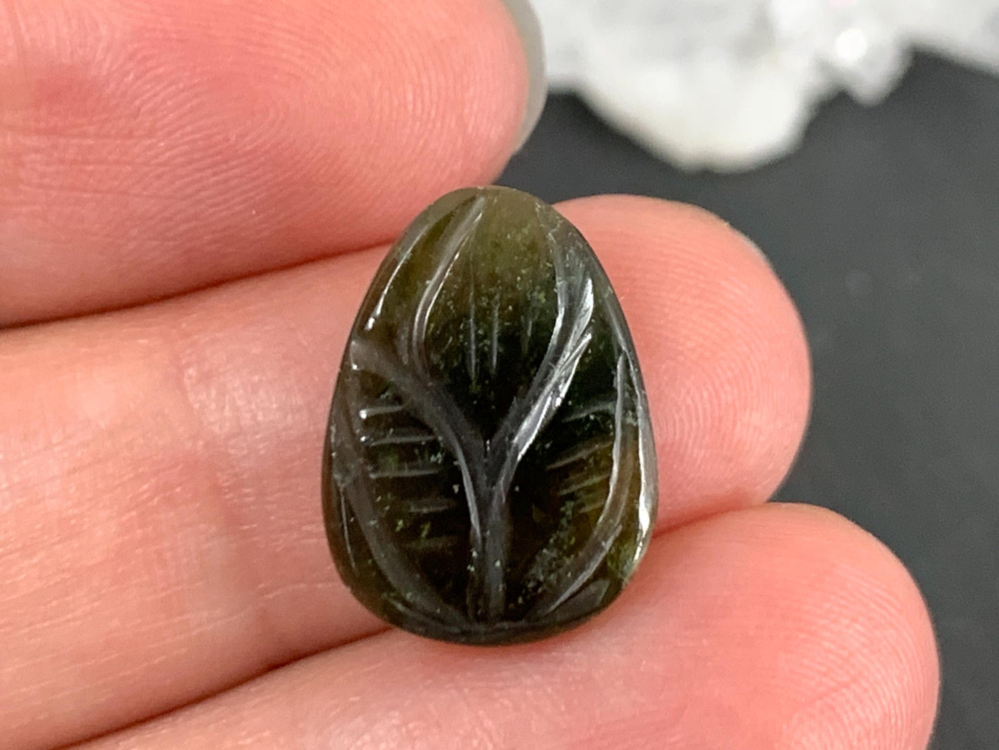 Carved Tourmaline 12x16x2mm cabochon