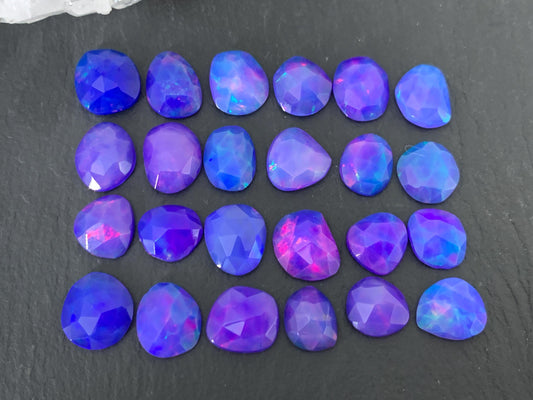 Faceted Purple Ethiopian Opal 8-10mm cabochon