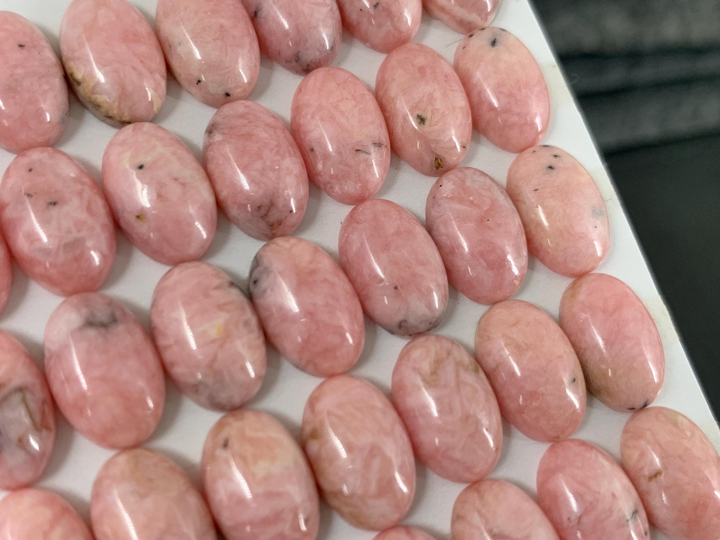 Rhodochrosite oval 8x12mm cabochons - Calibrated cabochons