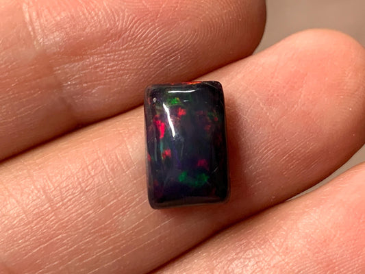 Black Ethiopian Opal rectangle 9x12x4mm cabochon