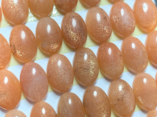 GoldSand Sunstone oval 8x12mm cabochon  Calibrated Cabochons