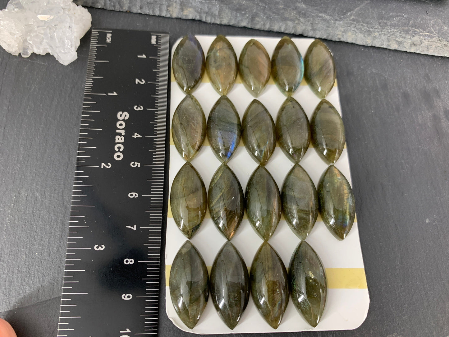 Labradorite marquise  12x25mm cabochon - Calibrated Cabochons