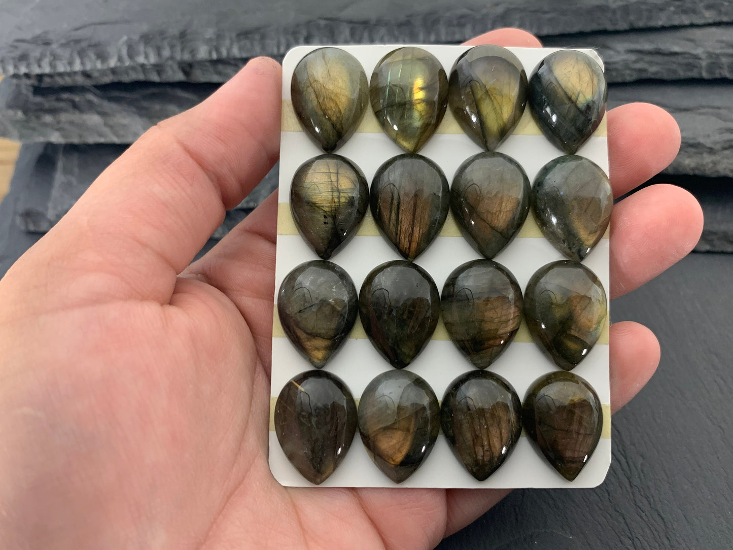 Labradorite pear 15x20mm Cabochon - Calibrated Cabochons