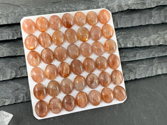 Sunstone oval 8x10mm cabochon - Calibrated cabochons