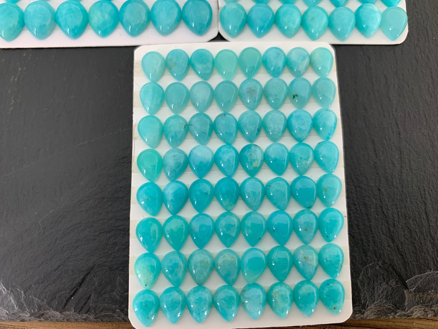 Amazonite pear 6x8mm, 7x9mm, 8x10mm cabochon - Calibrated cabochons