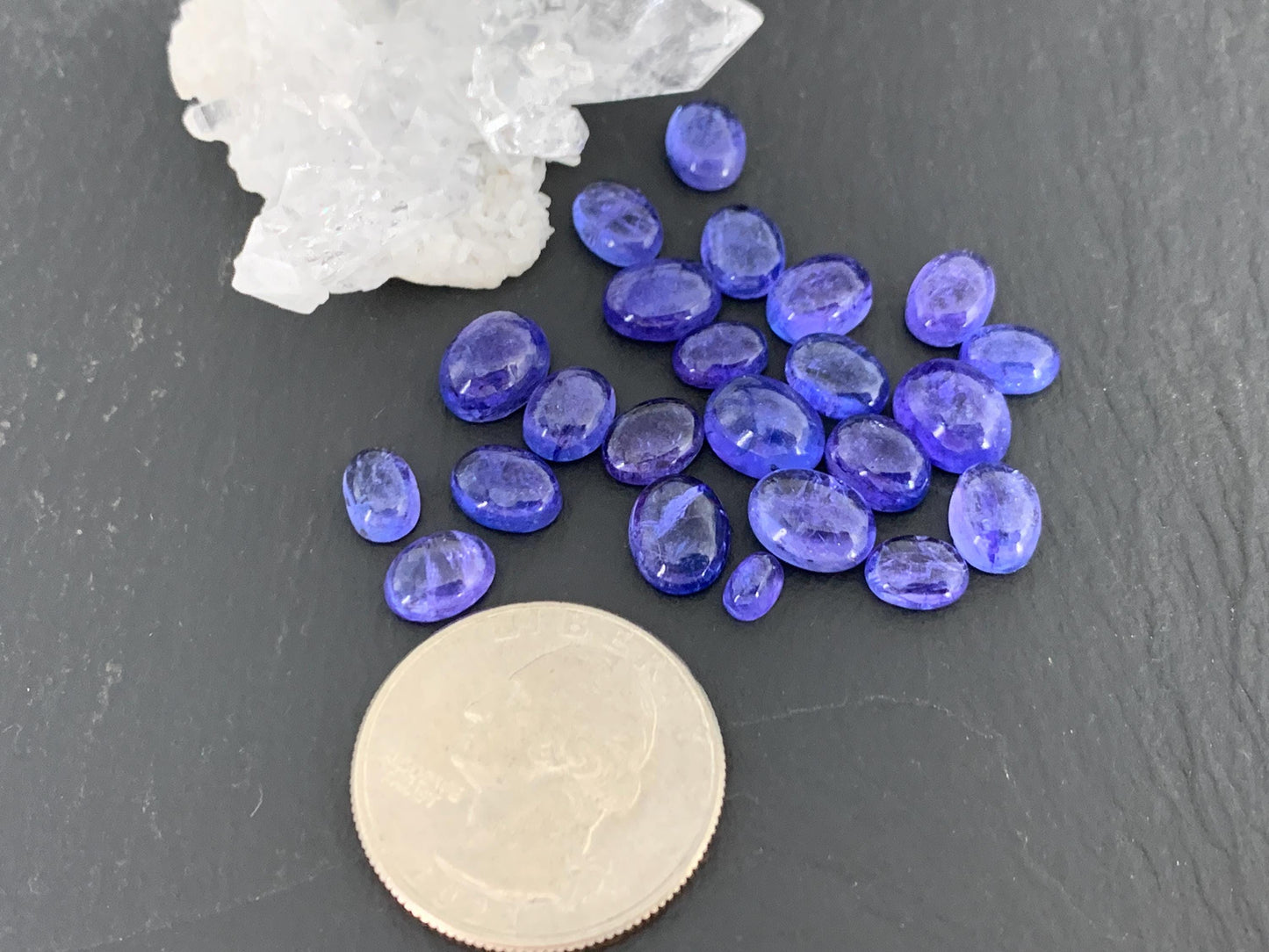 Tanzanite oval cabochon 5-9mm long - select your size | W221-2