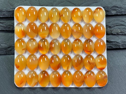 Carnelian oval 10x14mm cabochon - Calibrated cabochons
