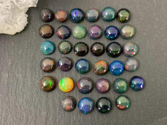 Ethiopian Black Opal Round 5mm Cabochon