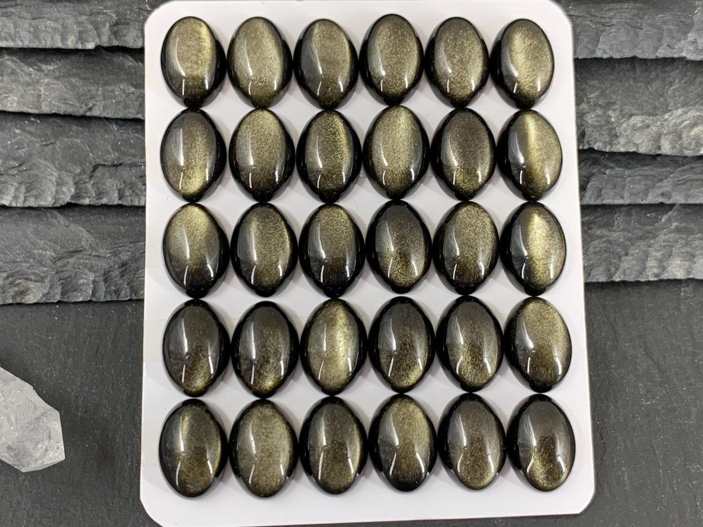 Gold Obsidian oval 10x14mm cabochon - Calibrated cabochons