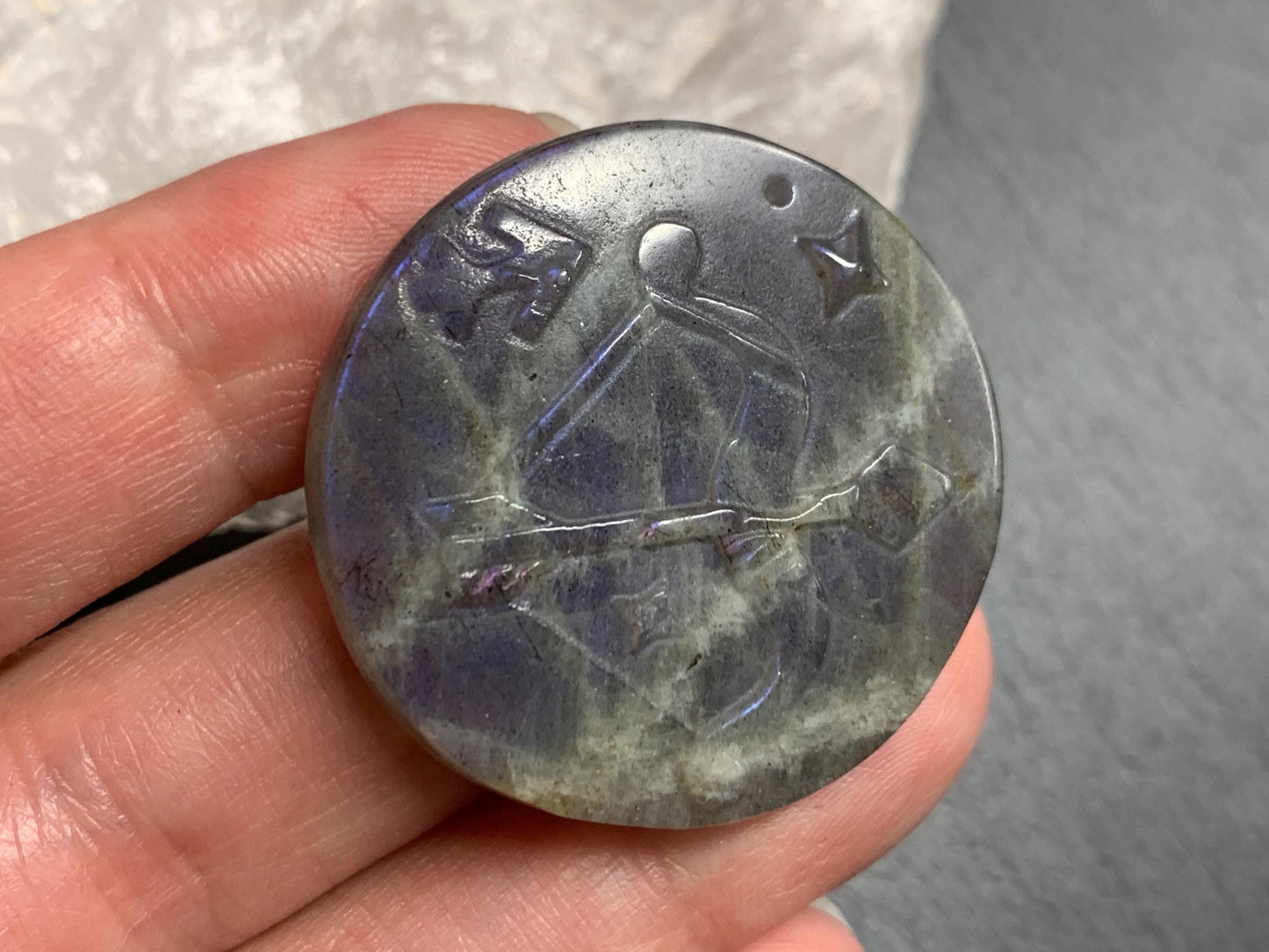 Sagittarius Purple Labradorite Zodiac Signs - Zodiac Constellations Carving