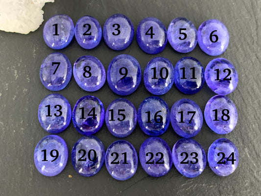 Tanzanite 10-11mm long oval cabochon