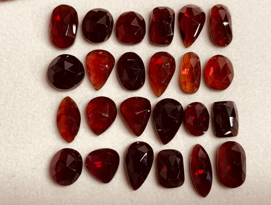 Faceted Rhodolite Garnet 10-14mm cabochon