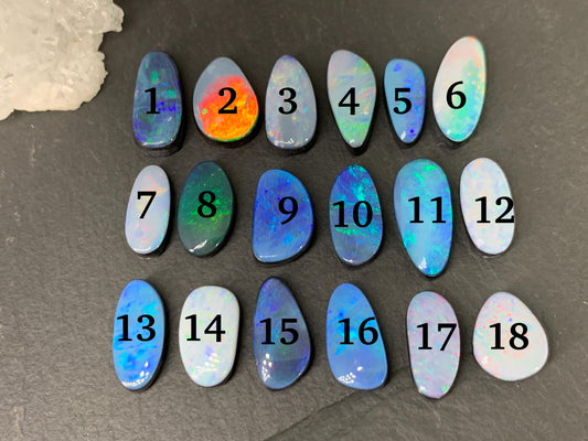 Australian Opal doublet 10-15mm long cabochon
