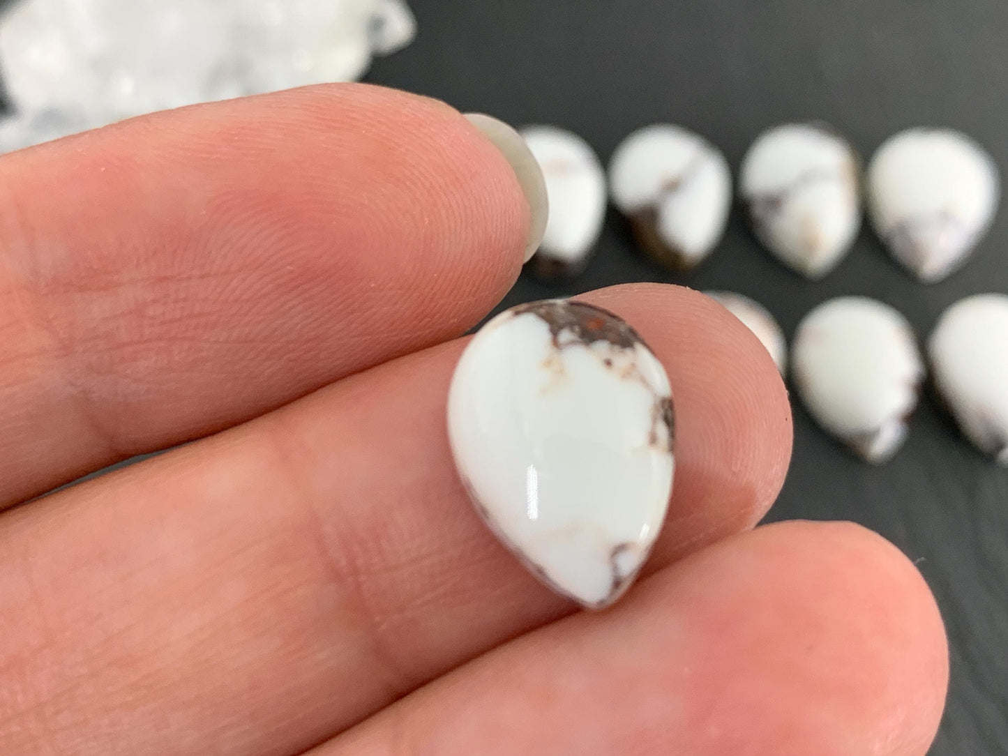 Wild Horse Jasper pear 10x14mm cabochon