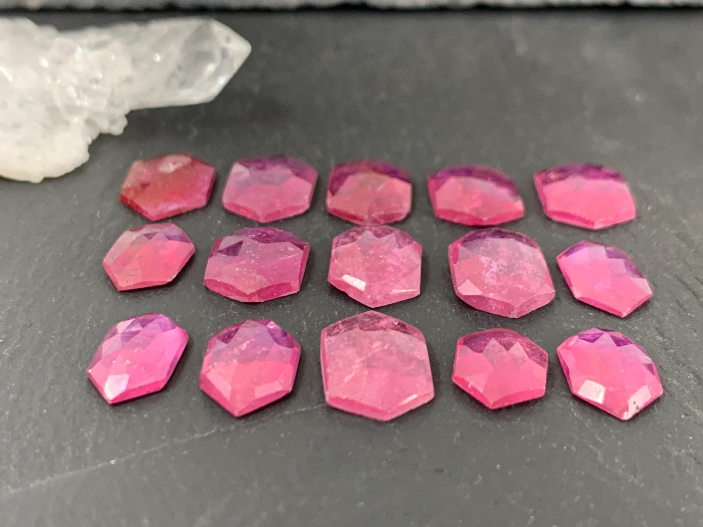 Faceted Thailand Pink Sapphire 11-13mm long cabochon