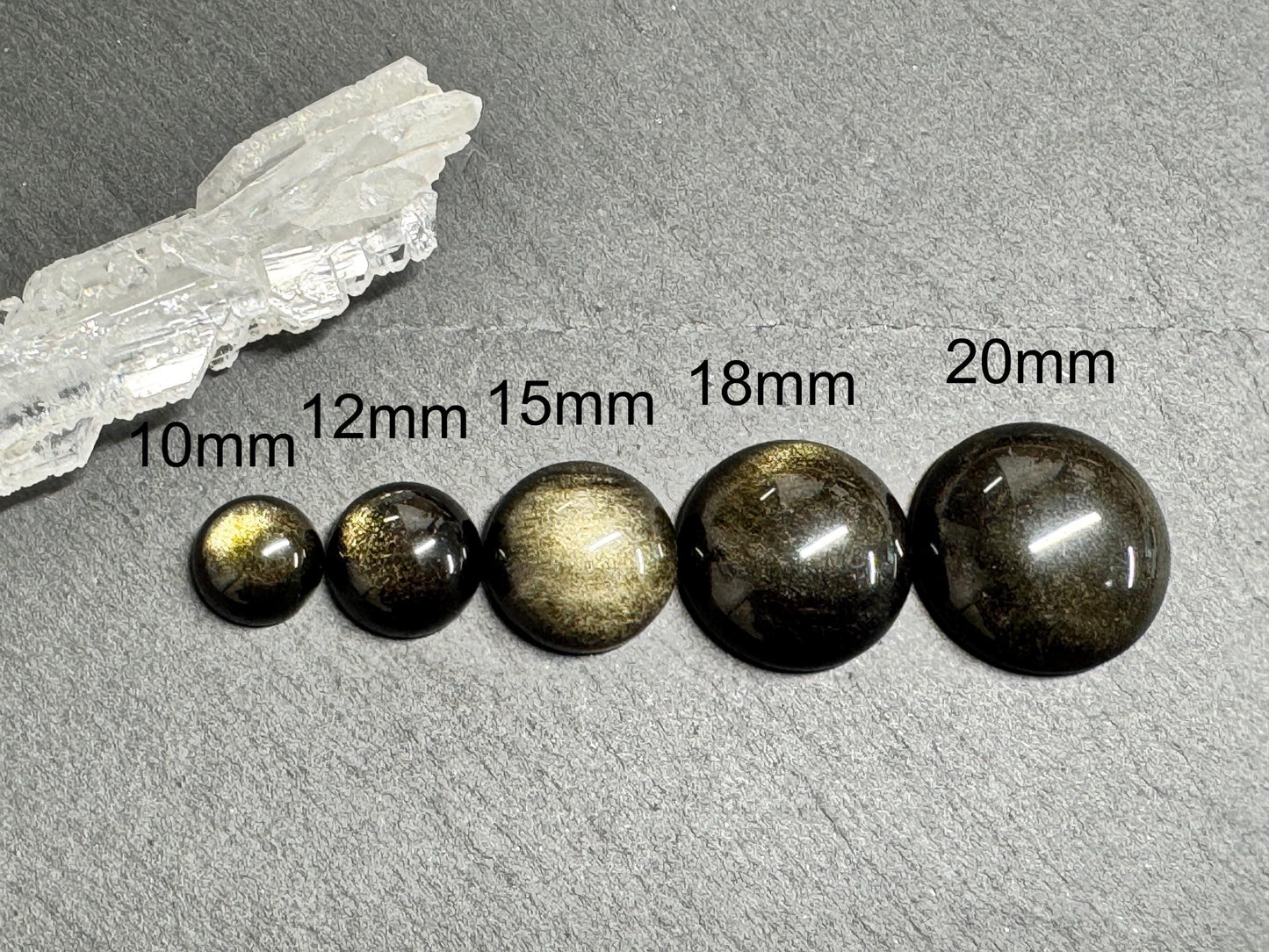 Gold Obsidian round 10, 12, 15, 18, 20mm cabochon - Calibrated cabochons