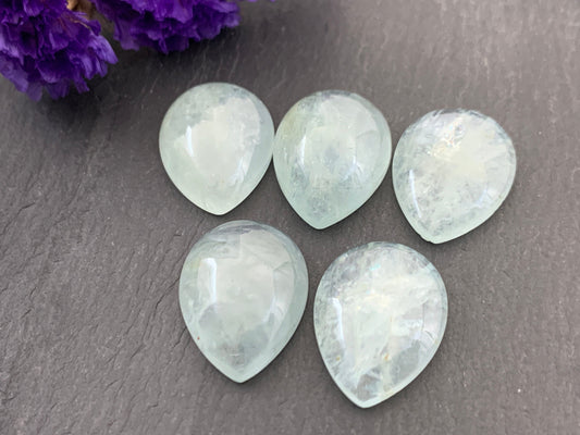 Aquamarine pear 15x20mm cabochon - Calibrated cabochons