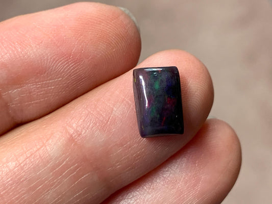 Black Ethiopian Opal rectangle 7x10x3mm cabochon