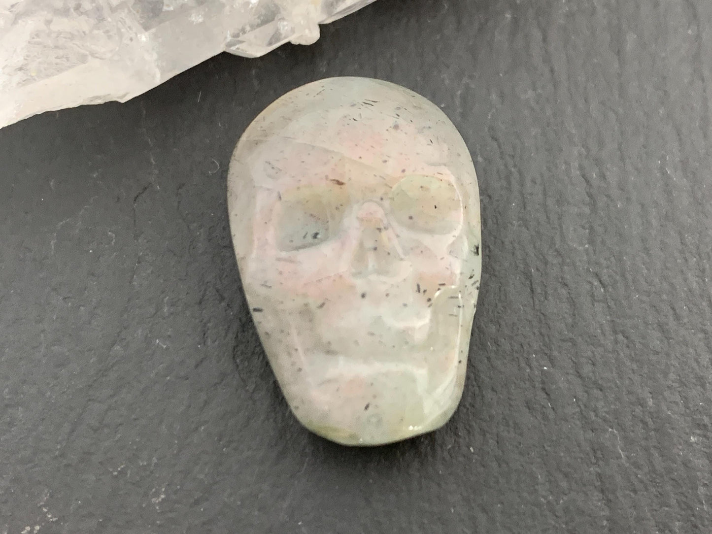 Labradorite Skull Cabochon 15x21mm, Labradorite Skull, Natural Gemstone, Halloween Jewelry, Handcrafted Accessory