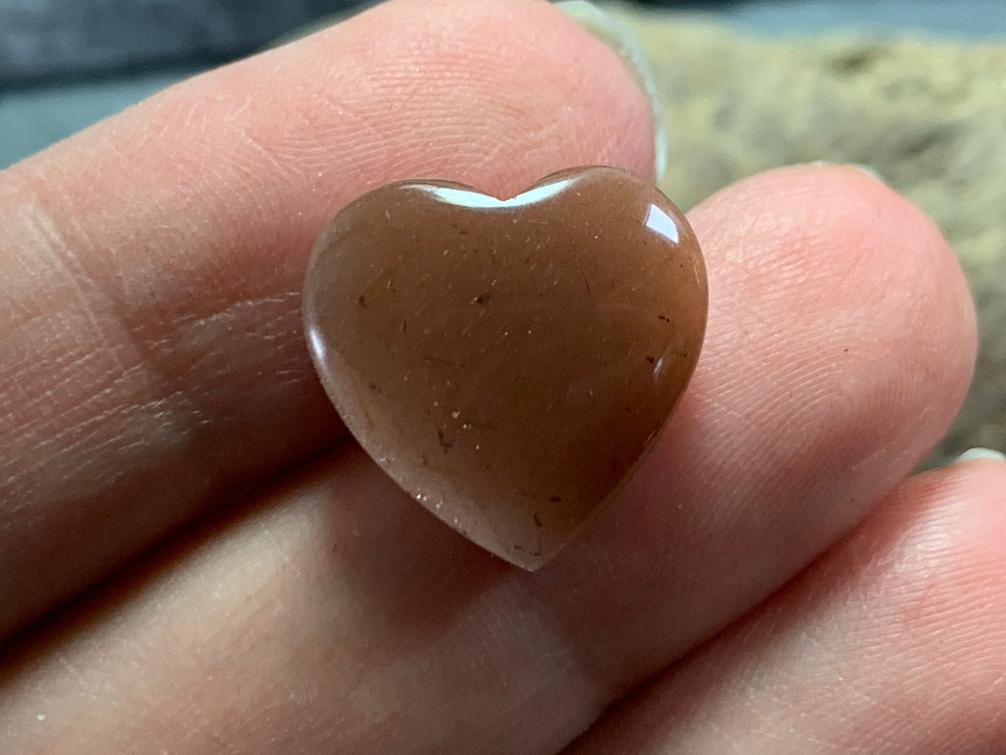 Goldsand Moonstone heart 15x15mm cabochon - Calibrated cabochons