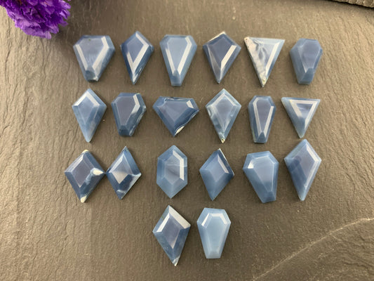 Step Cut Blue Opal cabochon