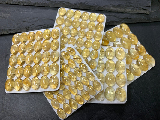 Citrine oval cabochons - Calibrated cabochons