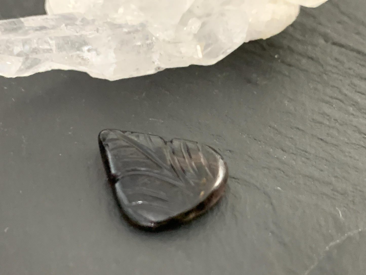 Carved Tourmaline 12x15x3mm cabochon