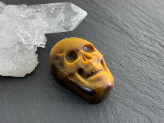 Tiger eye skull 15x22mm cabochon