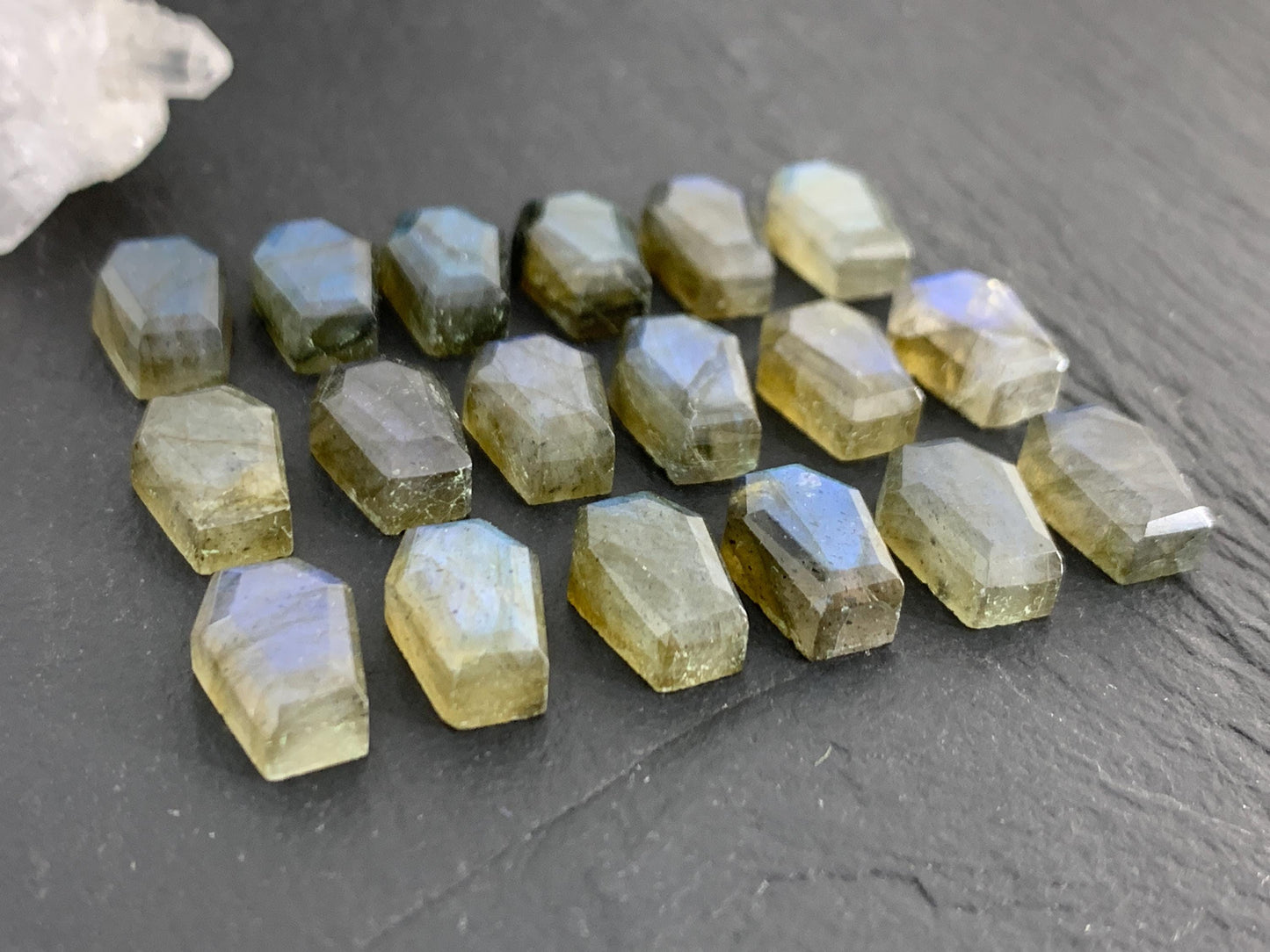 Labradorite Coffin 7x10mm Cabochon - Small Earrings Size Coffins