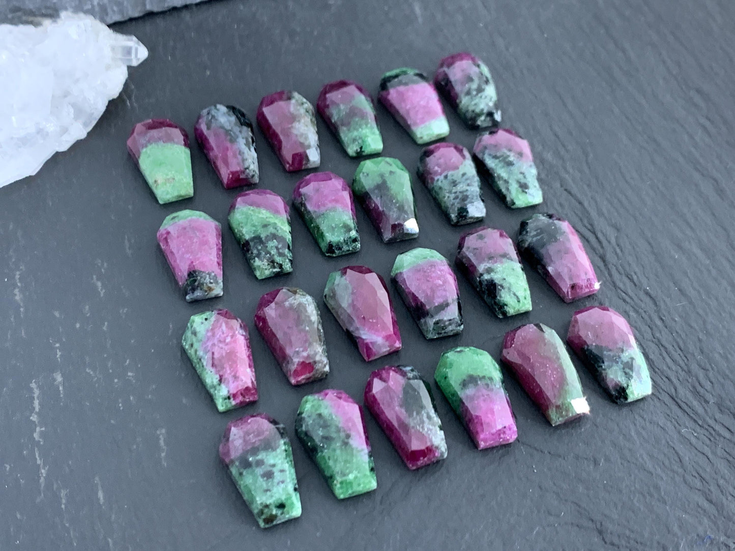 Faceted Ruby Zoisite Coffin 10x16mm Cabochon | select your cabochon