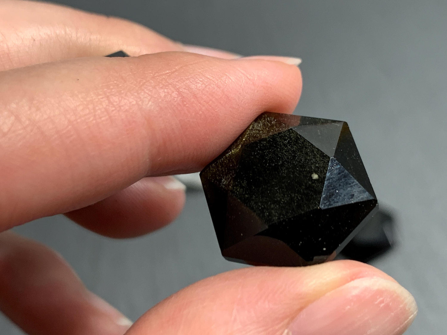 Gold Obsidian 18x21mm faceted from both sides - not a cabochon