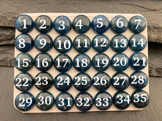Blue Apatite round 10mm cabochon - Calibrated cabochons