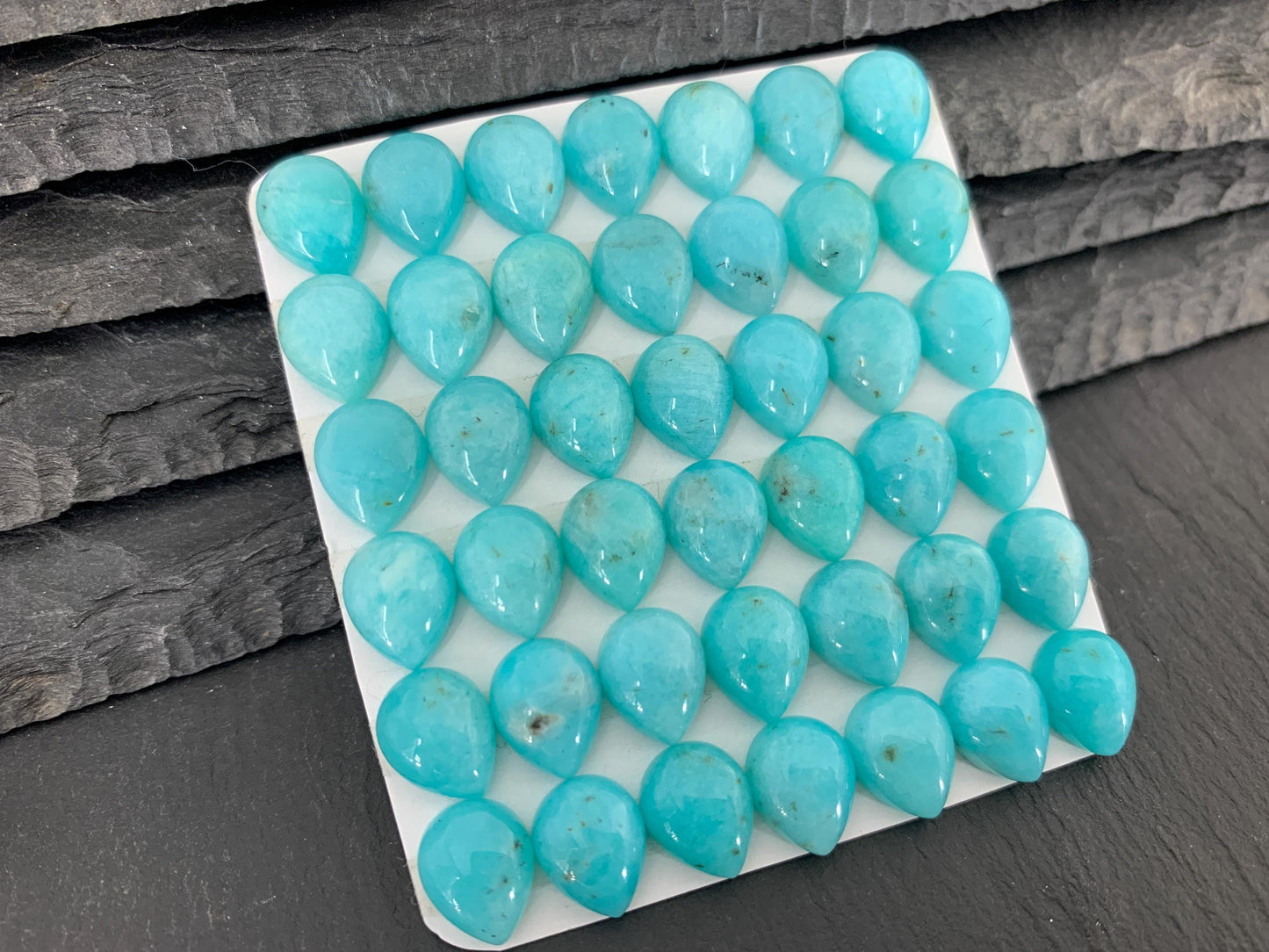 Amazonite pear 8x10mm cabochon - Calibrated cabochons